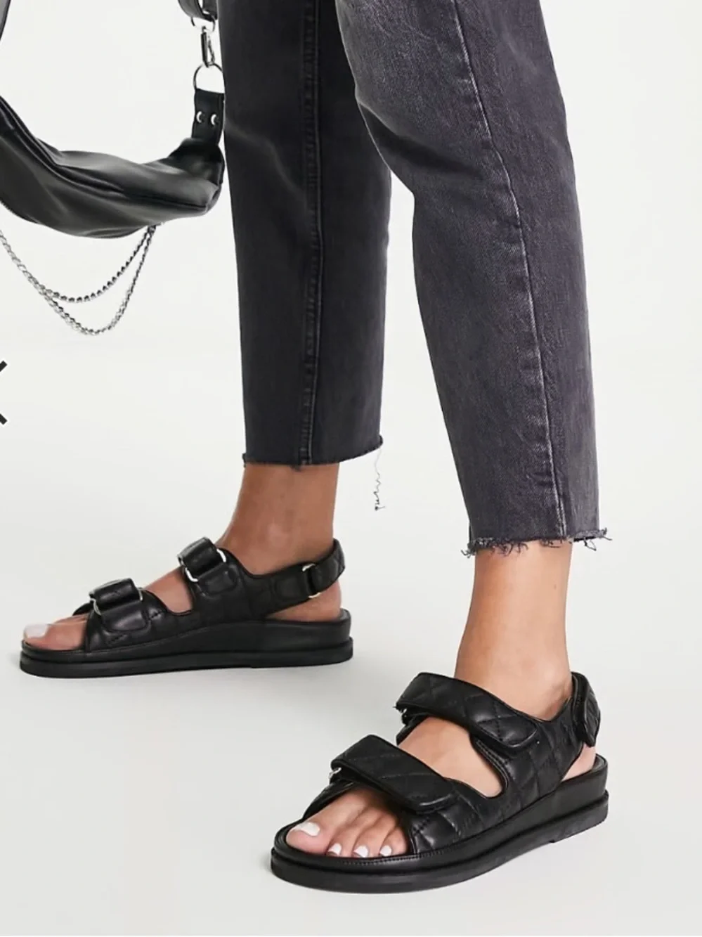Tony Bianco Hiranni grandad sandals in black leather Size 39
